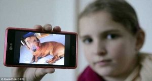 La bambina ha solo 10 anni e il cane nel suo telefonino, resterà per sempre il suo più grande eroe: ” I cani sono intelligenti, lui sapeva che sarebbe morto se fosse intervenuto, ha scelto di dare la sua vita in cambio della mia…”