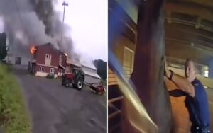 VIDEO: agenti della polizia rifiutano di lasciare un cavallo paralizzato dalla paura in un incendio