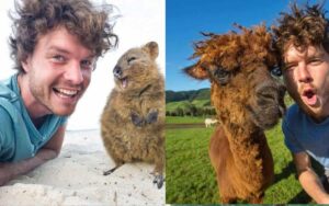 Quest’uomo che fa selfie perfetti con gli animali del mondo