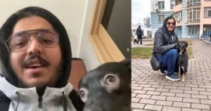 Studente in Ucraina si rifiuta di lasciare il paese senza il suo amato animale domestico