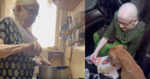 Nonna di 90 anni si alza ogni mattina presto per cucinare per i cuccioli randagi (VIDEO)