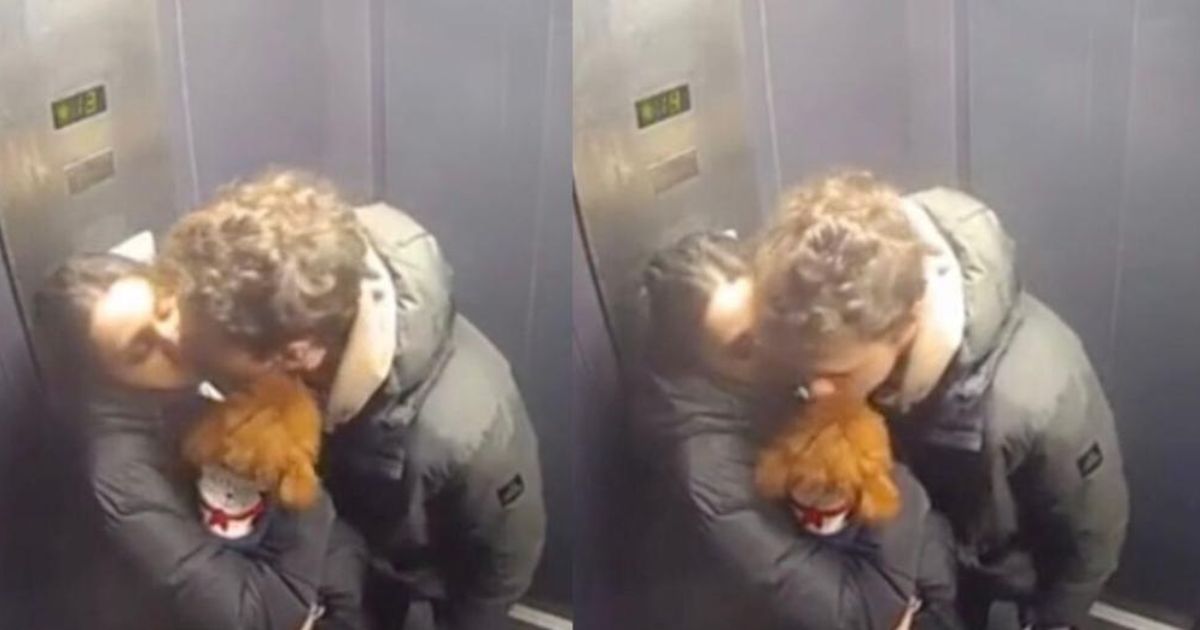 Padroni con cane in ascensore
